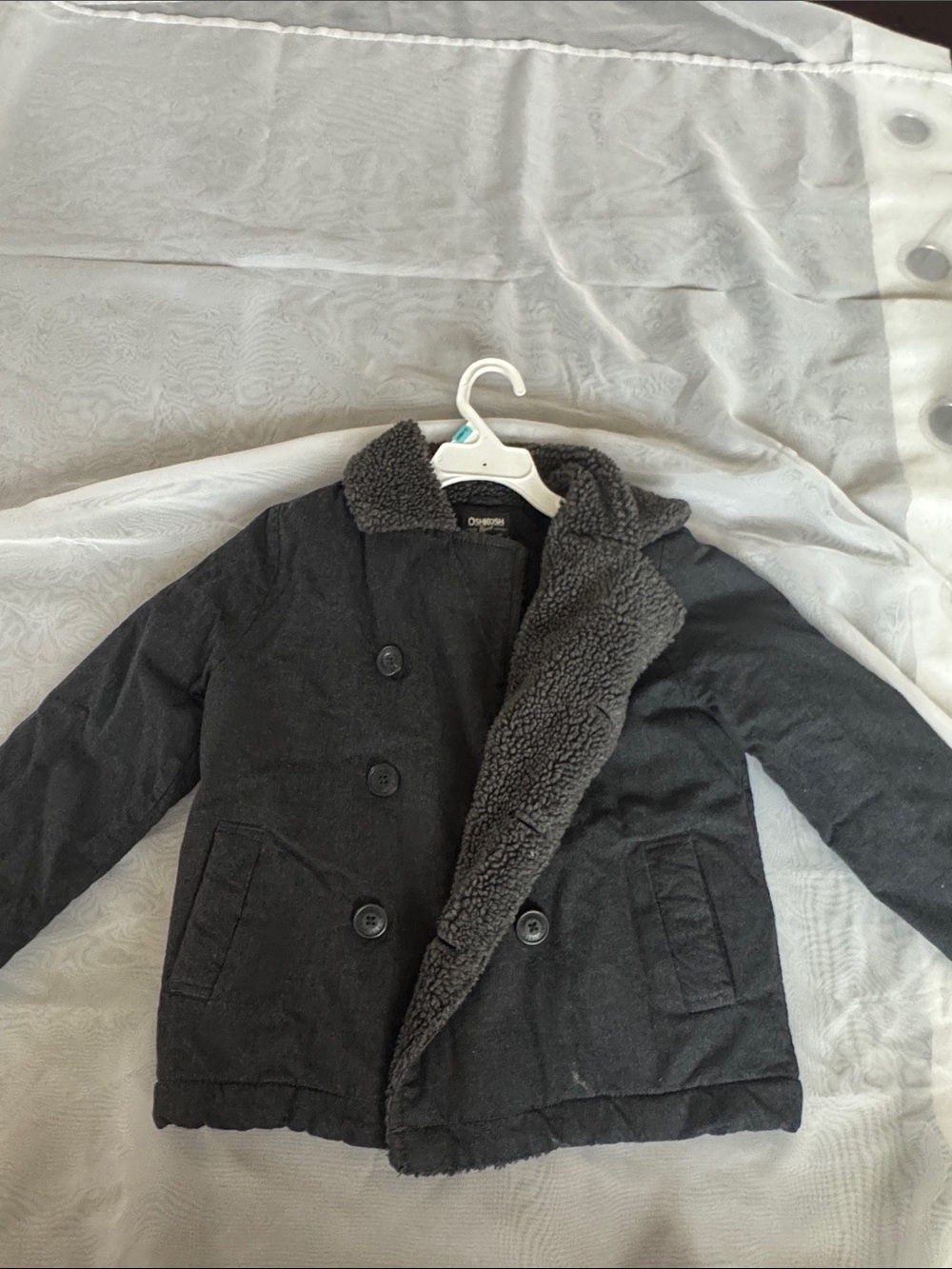 OshKosh B'gosh Black Sherpa-Lined Pea Coat for Kids